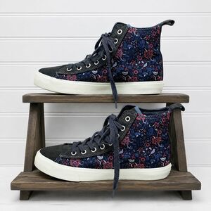 Inkkas Hightop Sneakers Size 5 High Tops Black Floral Casual Comfort Sneakers
